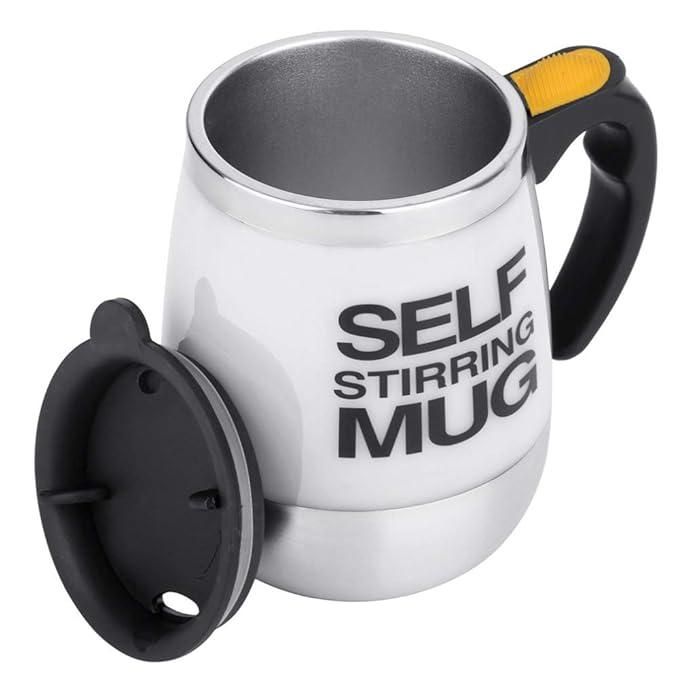 Auto-Stirring Magnetic Coffee Mug (Stainless Steel Desk Gadget)