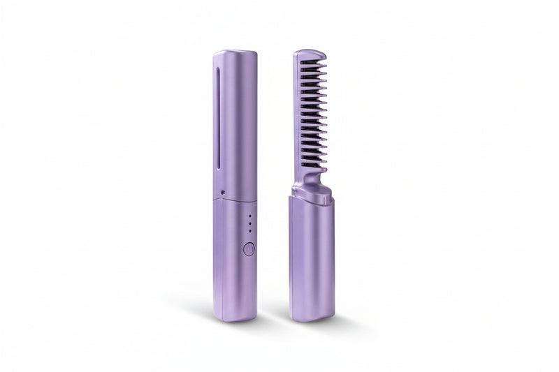 Portable Mini Hair Straightener & Hot Comb (Cordless & Rechargeable)