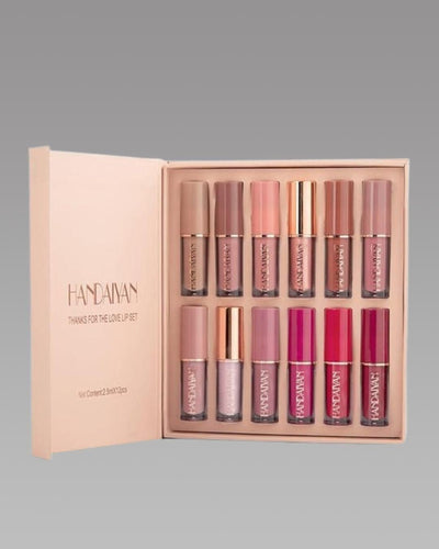 Velvet Matte Liquid Lipstick Set (12 Stunning Shades) - Waterproof & Long Lasting