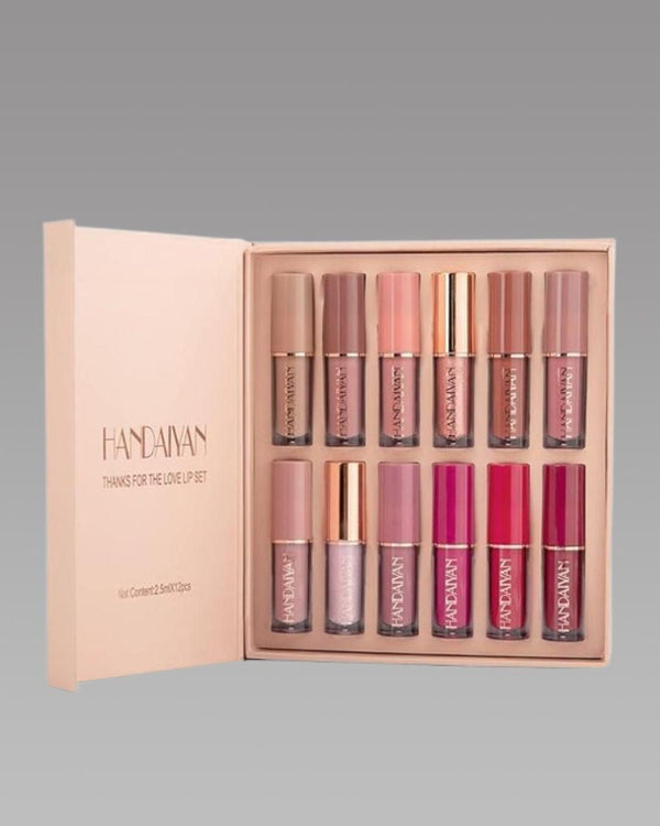 Velvet Matte Liquid Lipstick Set (12 Stunning Shades) - Waterproof & Long Lasting