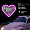 Neon Heart Solar Car Window Light