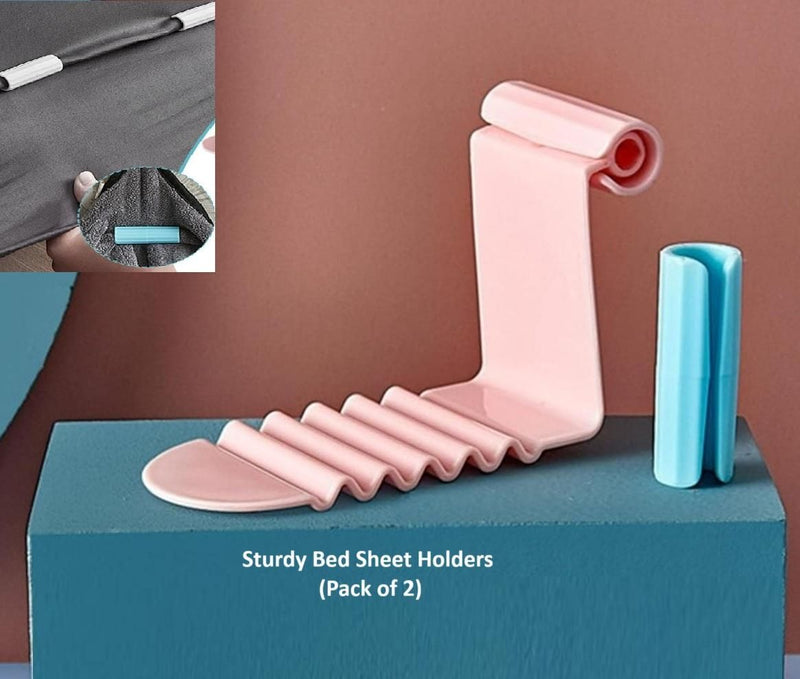 Wrinkle-Free Bed Sheet Fasteners (Set of 2 No-Slip Tucker Clips)