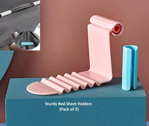 Wrinkle-Free Bed Sheet Fasteners (Set of 2 No-Slip Tucker Clips)