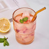 Aesthetic Glass Tumbler with Leather Sleeve & Straw (Spill-Proof)