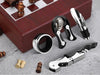 Premium Wooden Wine Accessories Gift Box & Chess Set
