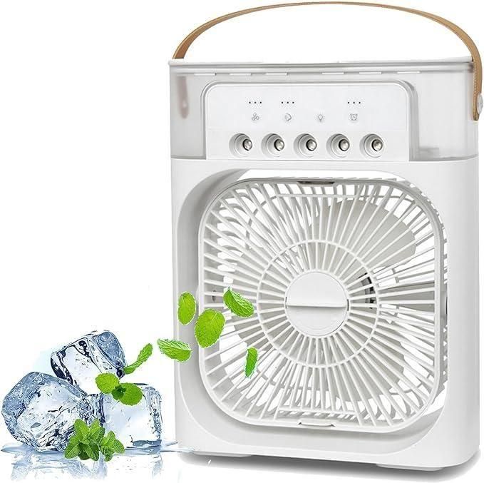Portable 3-in-1 Mist Fan & Air Cooler (USB Desk Humidifier)