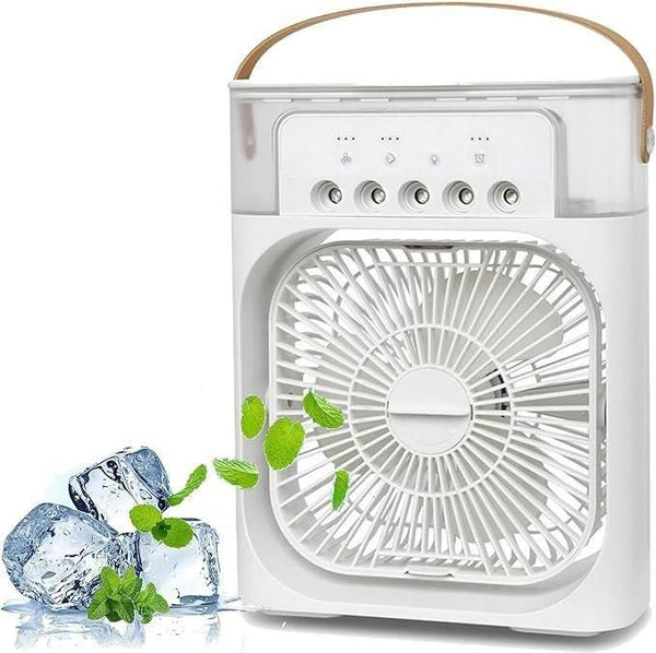Portable 3-in-1 Mist Fan & Air Cooler (USB Desk Humidifier)