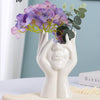 Nordic Aesthetic Face Vase (Glossy Ceramic) - Modern Art Home Decor