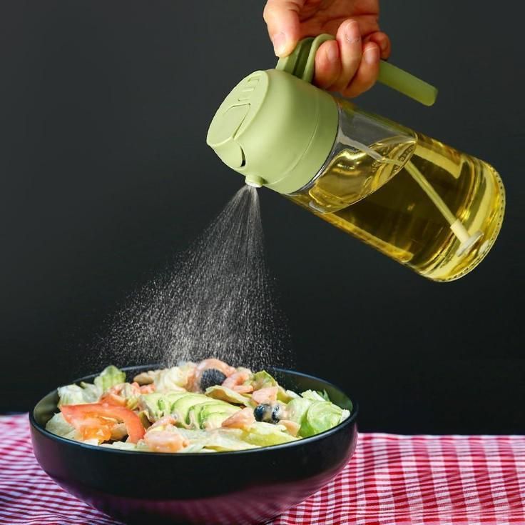 2-in-1 Premium Glass Oil Dispenser & Sprayer (500ml)