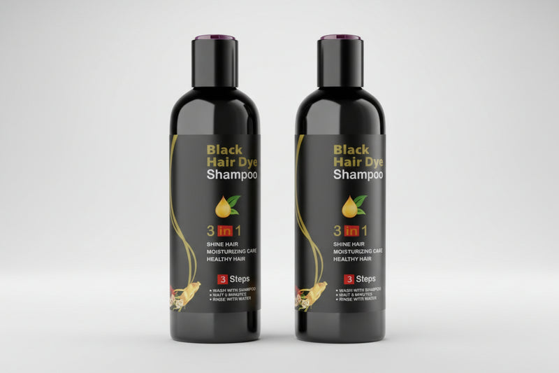 Instant Herbal Hair Color Shampoo (Natural Black) - Pack of 2 Bottles