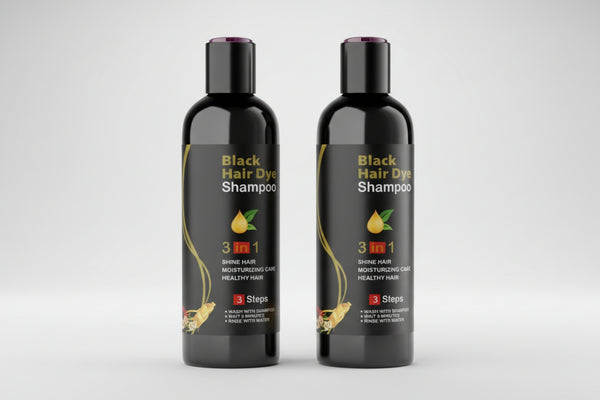 Instant Herbal Hair Color Shampoo (Natural Black) - Pack of 2 Bottles