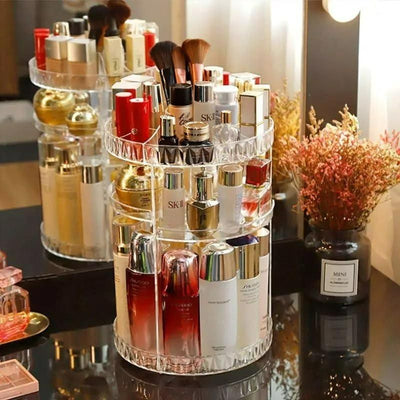 360° Rotating Makeup Organizer (Adjustable Acrylic Display)